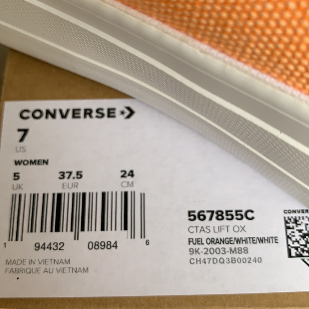 CONVERSE CTAS LIFT OX FUEL ORANGE/WHITE WMNS - Picture 15 of 15